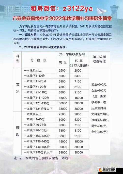 高三复读老妈陪读租的收费标准关于陪读租房收费的详细说明